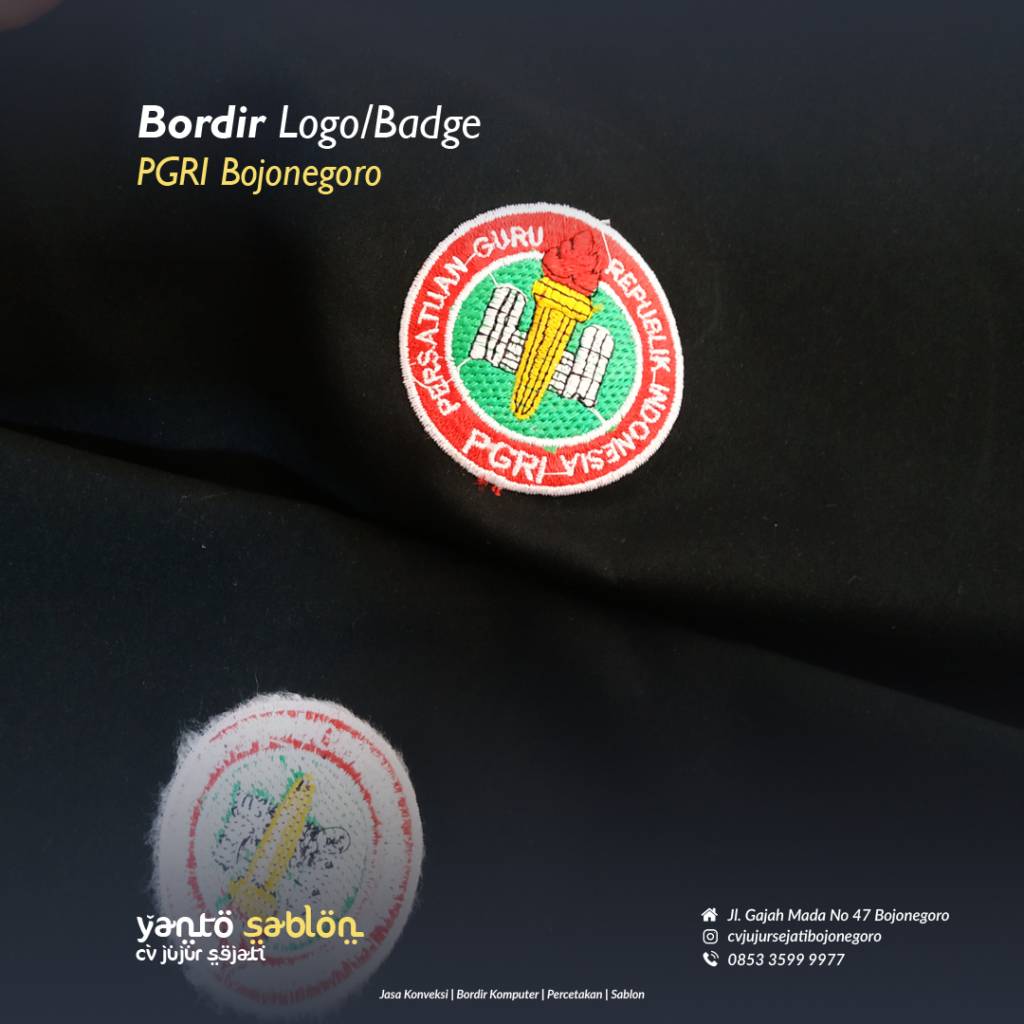 Bordir Logo PGRI Bojonegoro