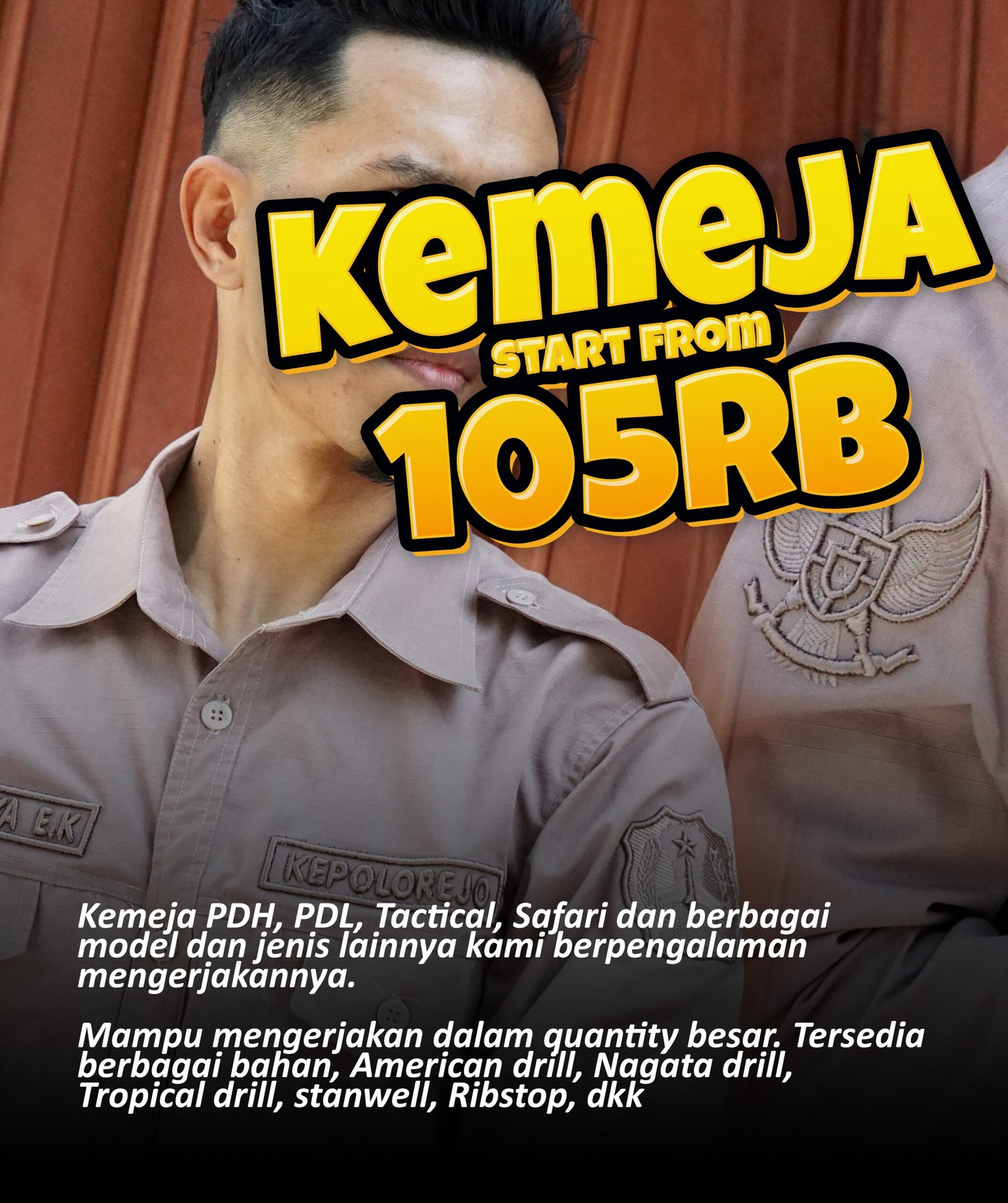 KEMEJA PDH 105 RB_YANTO GARMENT AND PRINTING HOUSE_CV JUJUR SEJATI BOJONEGORO